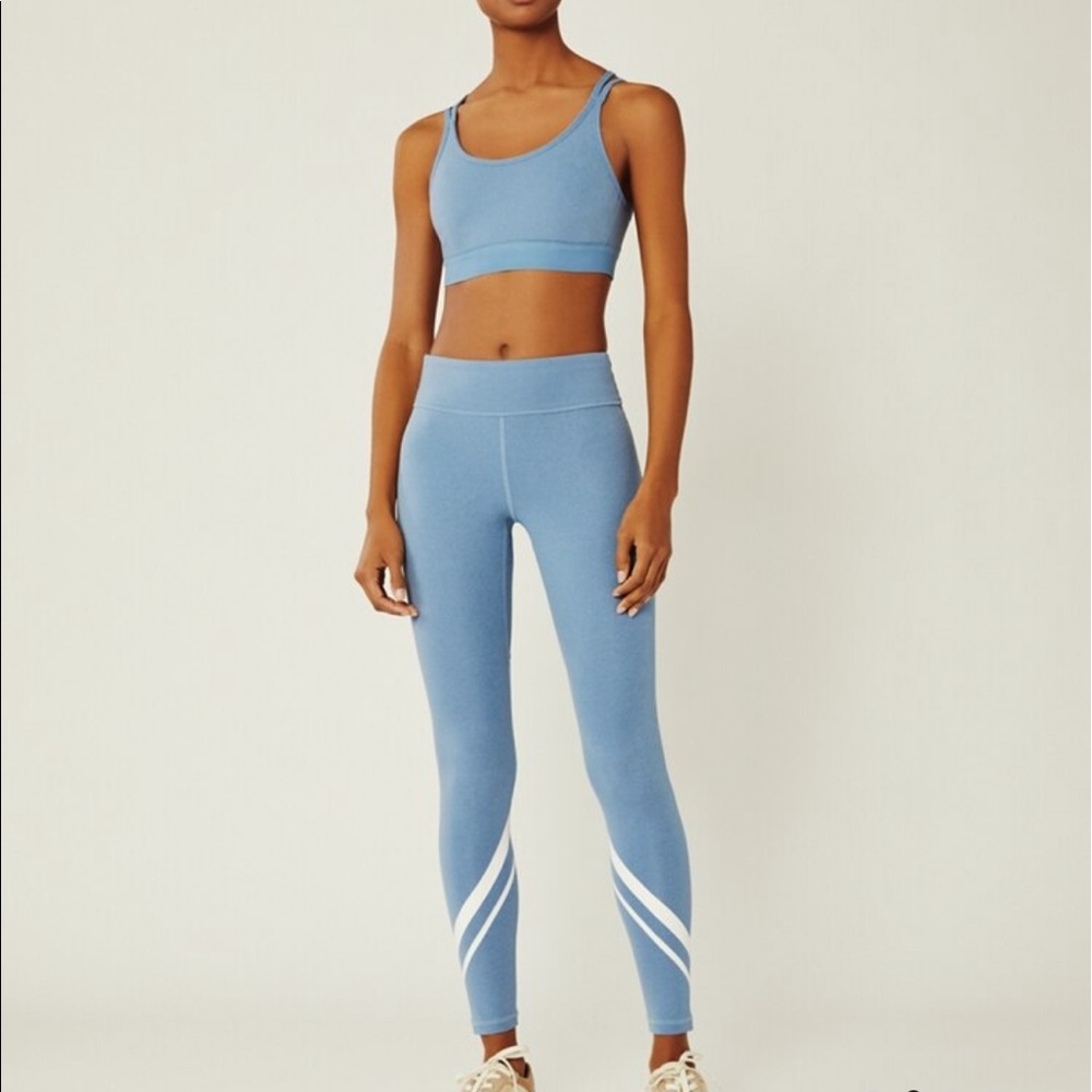 Tory Burch Mélange Side Pocket Chevron Leggings